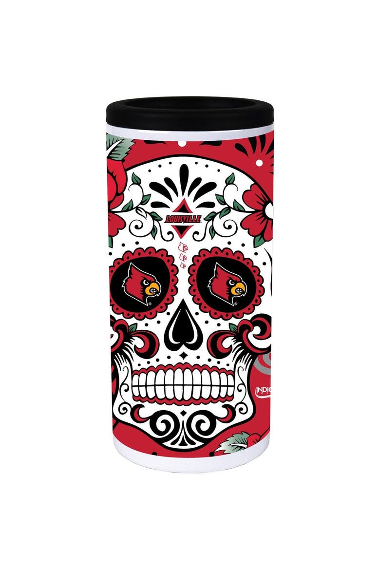 Louisville Cardinals Dia Stainless Steel 12oz. Slim Can Cooler, Alternate, color, White