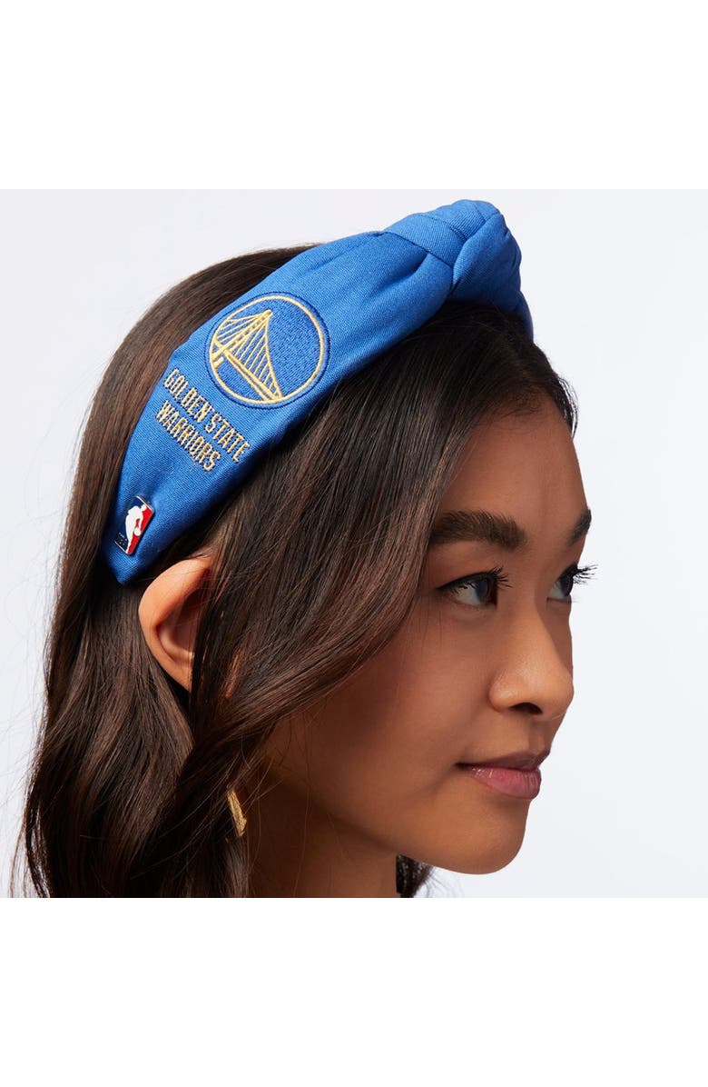 Lele Sadoughi NBA Golden State Warriors Embroidered Headband, Alternate, color, 