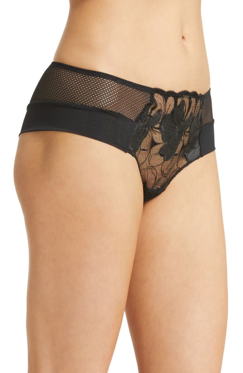 Chantelle Lingerie Fleurs Floral Embroidered Hipster Panties, Alternate, color, 