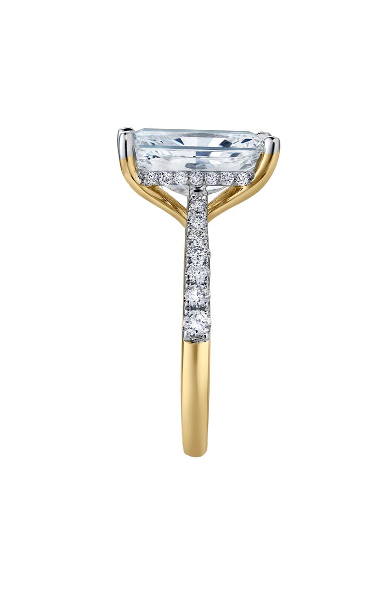 Bayan 14K Yellow Gold Radiant Cut Lab Grown Diamond Hidden Halo Engagement Ring - 5.5 Ct, Alternate, color, 14K Yellow Gold