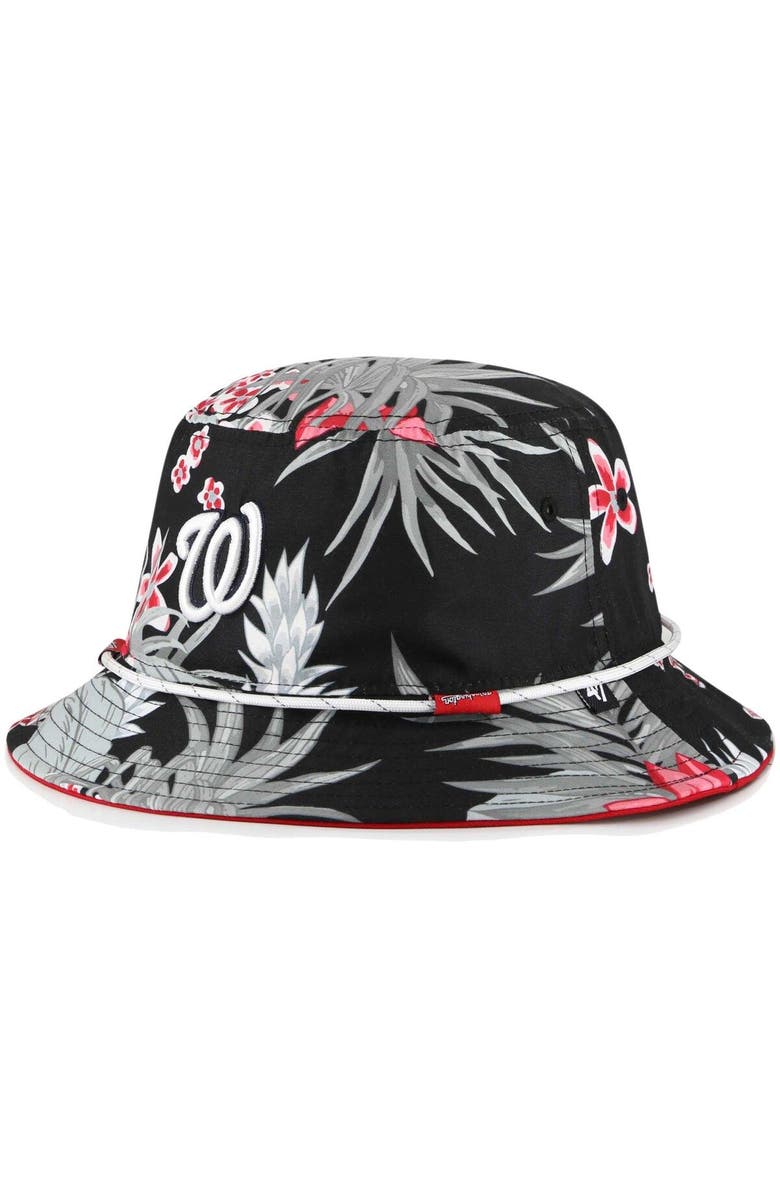 '47 Men's '47 Black Washington Nationals Dark Tropic Bucket Hat, Alternate, color, 
