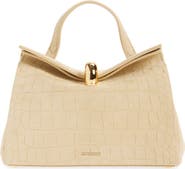 Jacquemus Le Petit Valerie Croc Embossed Suede Top Handle Bag