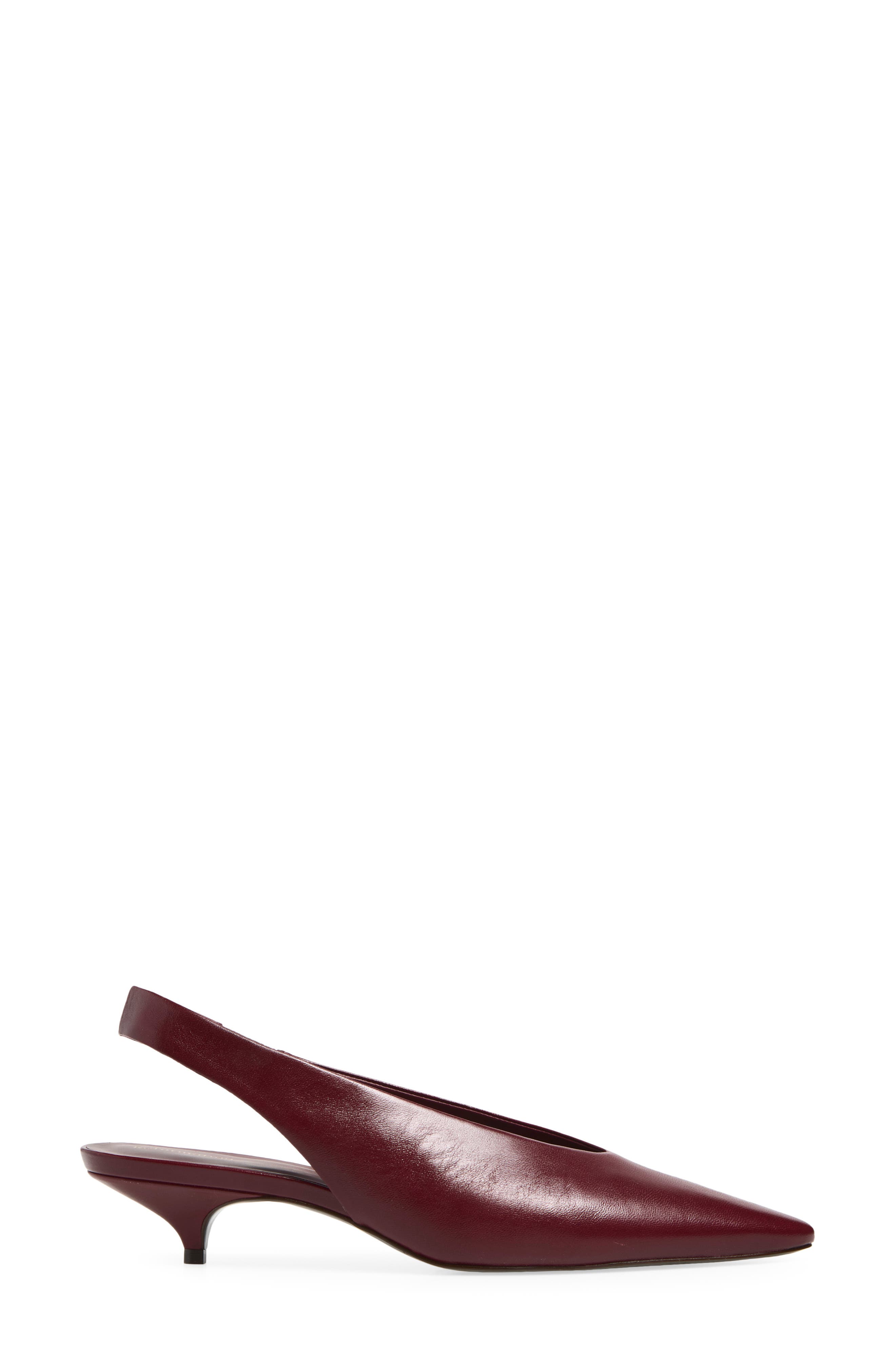 Calista Leather Slingback Pump, Alternate, color, OXBLOOD LEATHER
