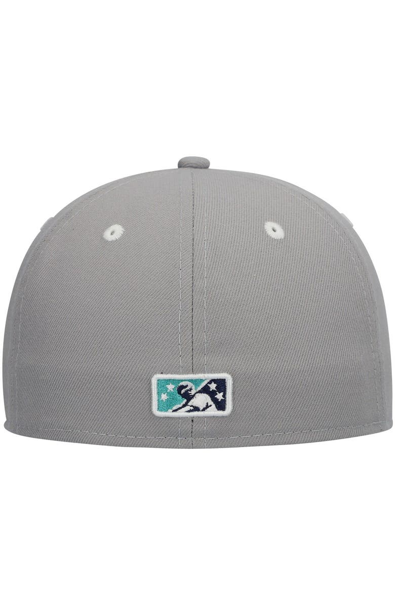 New Era Men's New Era Gray Lynchburg Hillcats Authentic Collection Road 59FIFTY Fitted Hat, Alternate, color, Gray