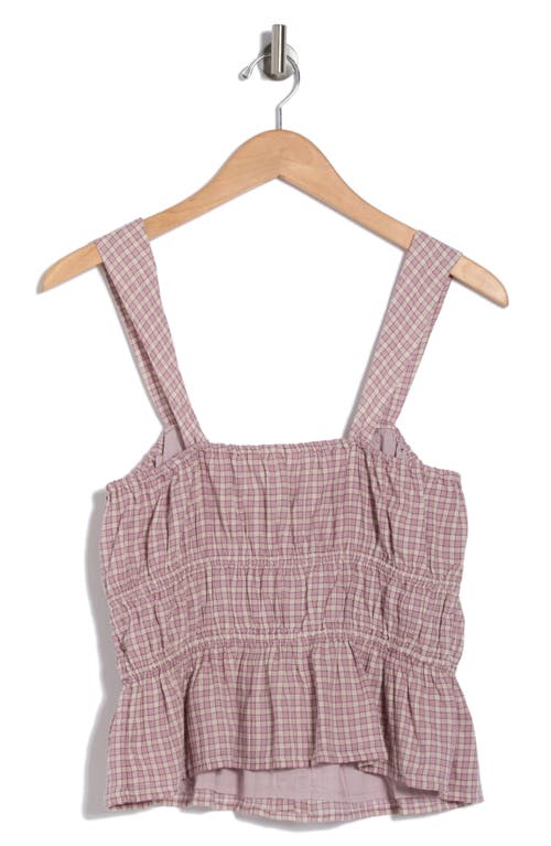 Shop Lucky Brand Tie Detail Ruffle Tank In Purple Check