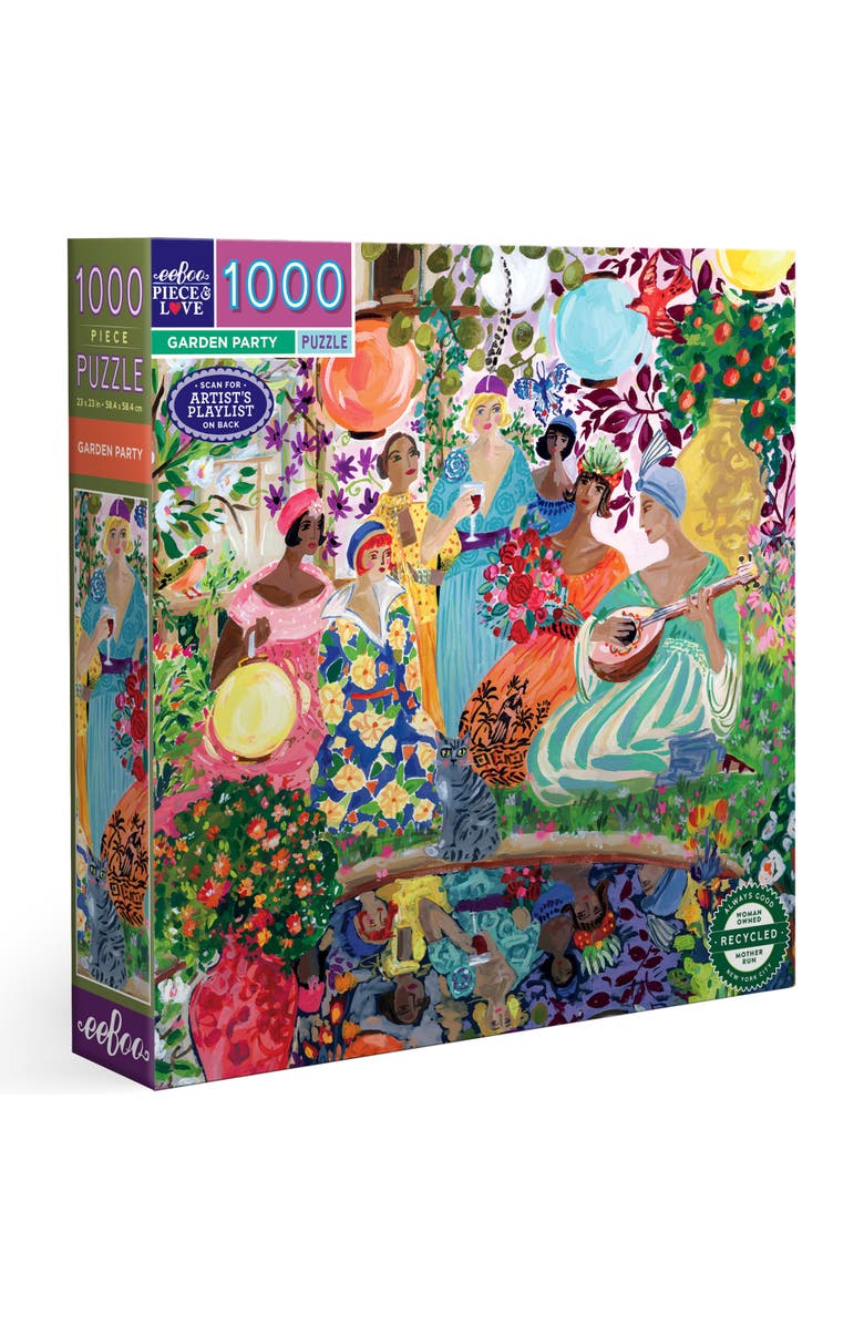 eeBoo Piece and Love Garden Party 1000 Piece Puzzle, Main, color,