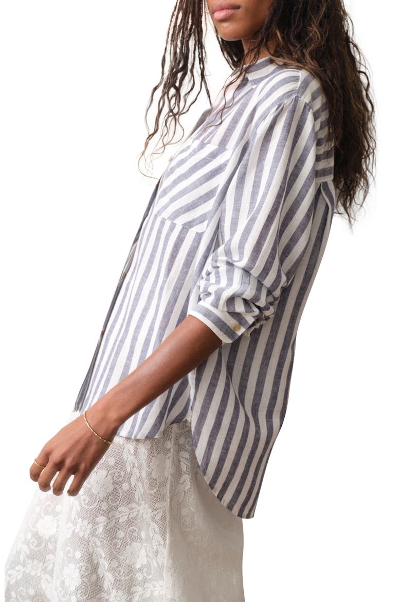 Jane Relaxed Stripe Shirt, Alternate, color, NAVY AND WHITE STRIPE