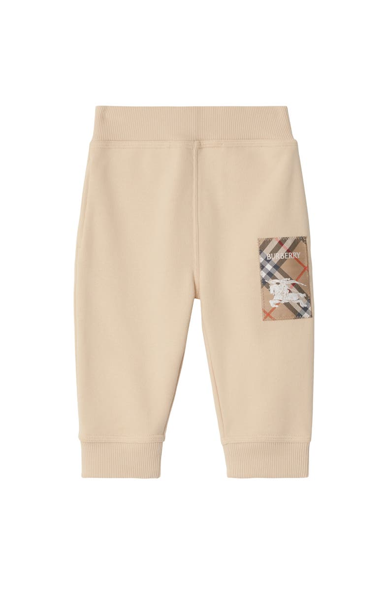 Burberry Check Label Cotton Jogging Pants, Main, color, Calico