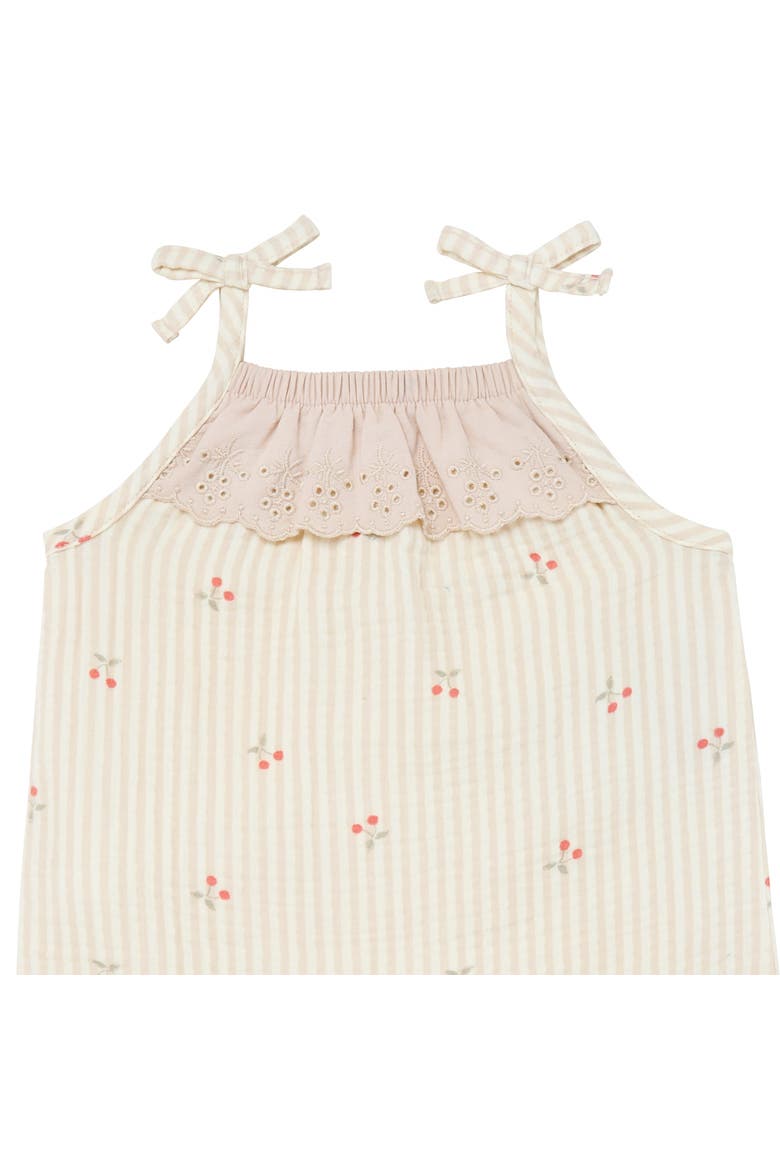 Sleeveless Ruffle Romper, Alternate, color, Cherry Stripe