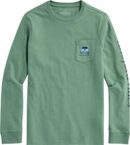 vineyard vines Kids' Pickup Truck Graphic Long Sleeve Cotton Pocket T-Shirt