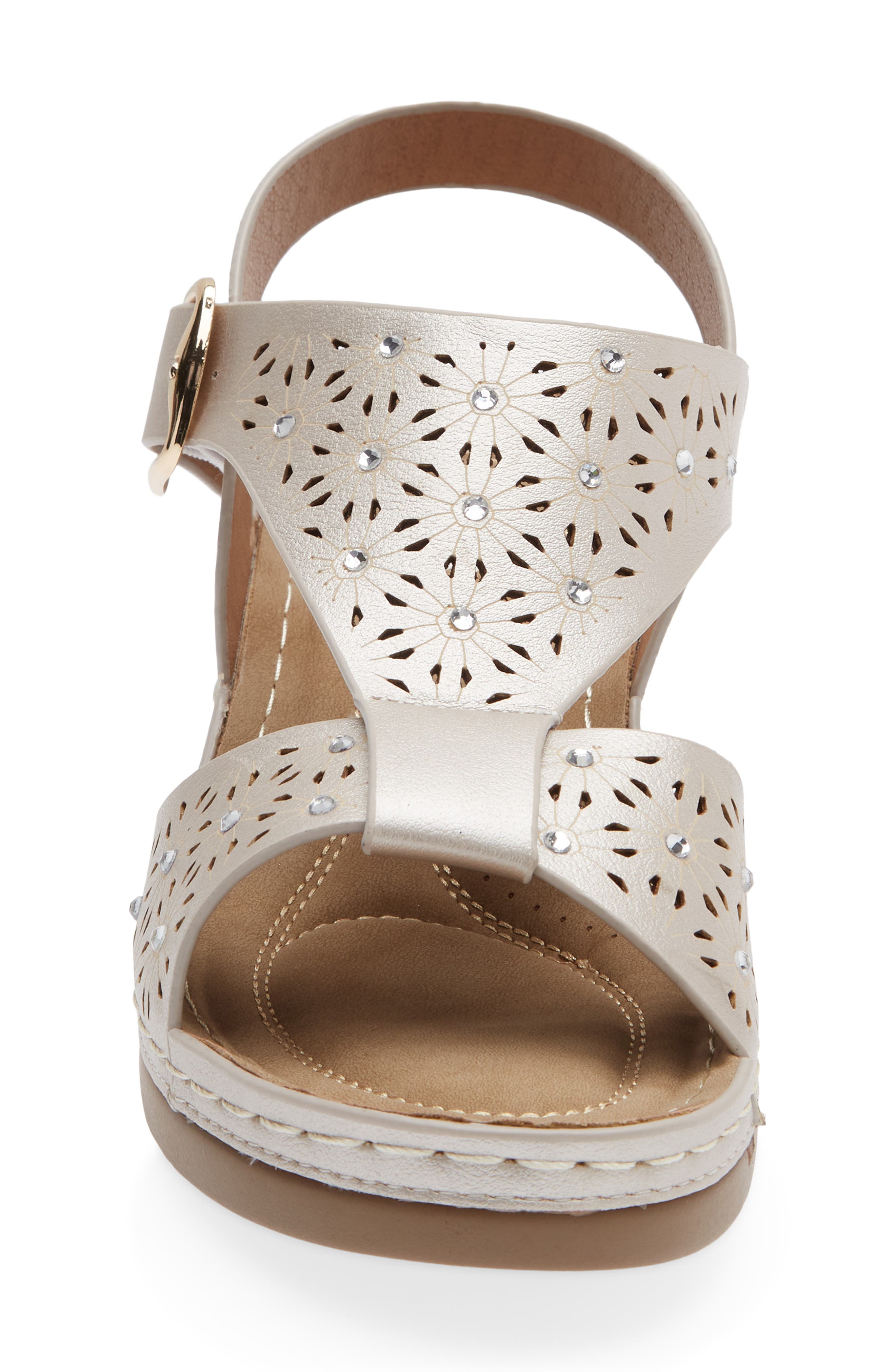 Zora Wedge Sandal, Alternate, color, SILVER