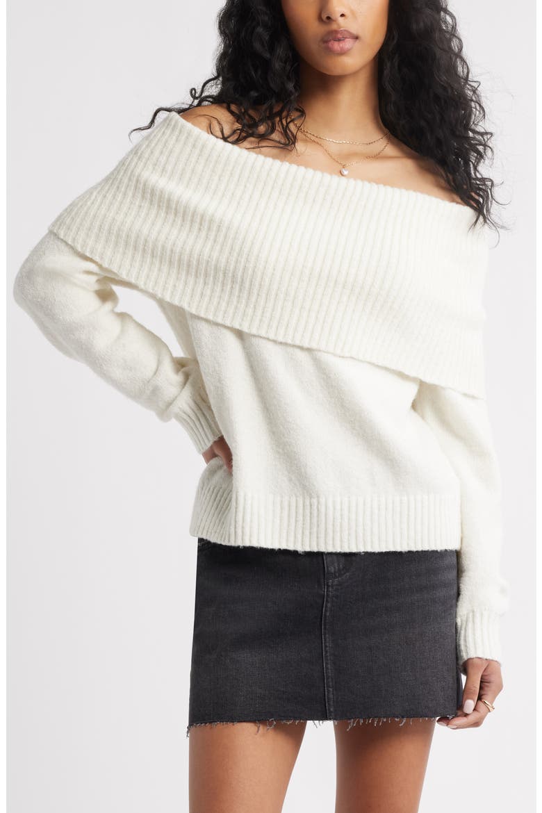 Off the Shoulder Sweater, Main, color, IVORY