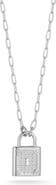 GLAZE JEWELRY Pavé Cubic Zirconia Padlock Pendant Necklace