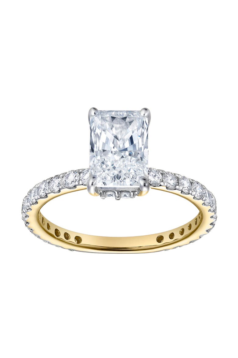 Sia 14K Gold Radiant Cut Lab Grown Diamond Hidden Halo Ring - 2.25 Ct, Main, color, 14K Yellow Gold