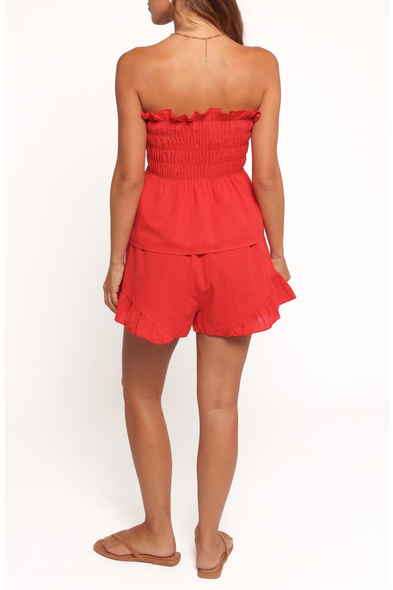 Kaiya Cotton Strapless Top & Shorts Set, Alternate, color, RED
