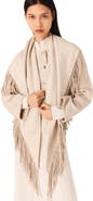 maje Cropped wool coat with removable scarf