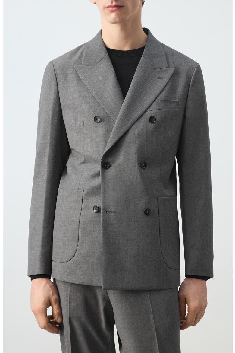 Ricardo Regular Fit Double Breasted Jacket, Main, color, GREY
