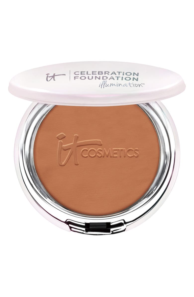 IT Cosmetics Celebration Foundation Illumination<sup>™</sup> Full Coverage Anti-Aging Hydrating Powder Foundation, Main, color, Deep (W)
