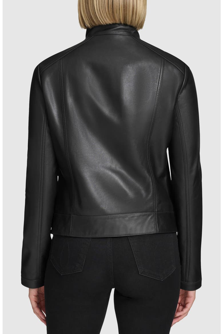 Rowan Leather Racer Jacket, Alternate, color, BLACK