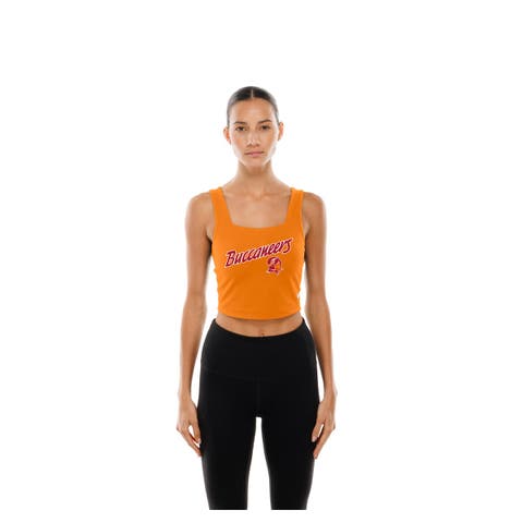 Women's New Era Orange/Red Tampa Bay Buccaneers Reversible Cropped Sport Classics Tank Top