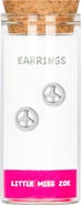 Little Miss Zoe Kids' Sterling Silver Peace Stud Earrings in Gift Bottle