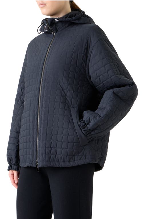 Akris Davis Trapezoid Quilted Techno Taffeta Parka Jacket In Blue