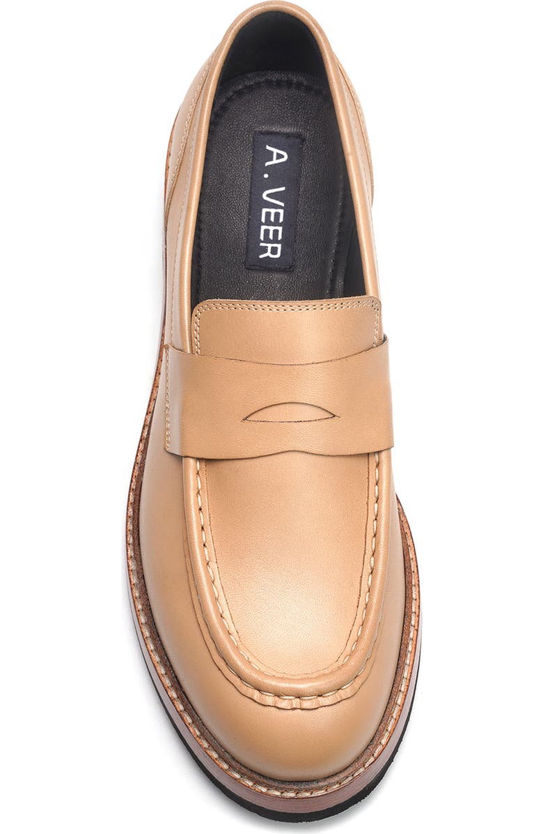 A. Veer Rhodes Penny Loafer, Alternate, color, Sand Leather