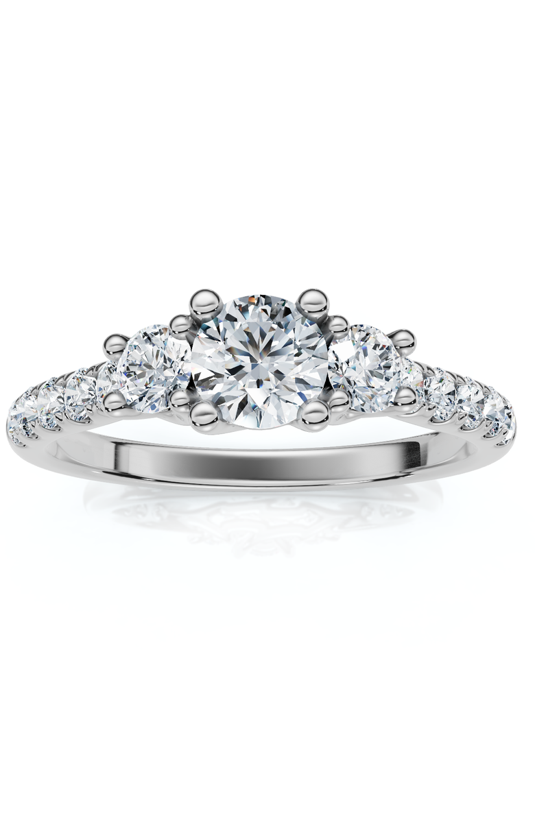 Bliss Diamond 3/4ct Elira Three Stone Diamond Ring 10K Gold Lab Grown, Main, color, 10K White Gold