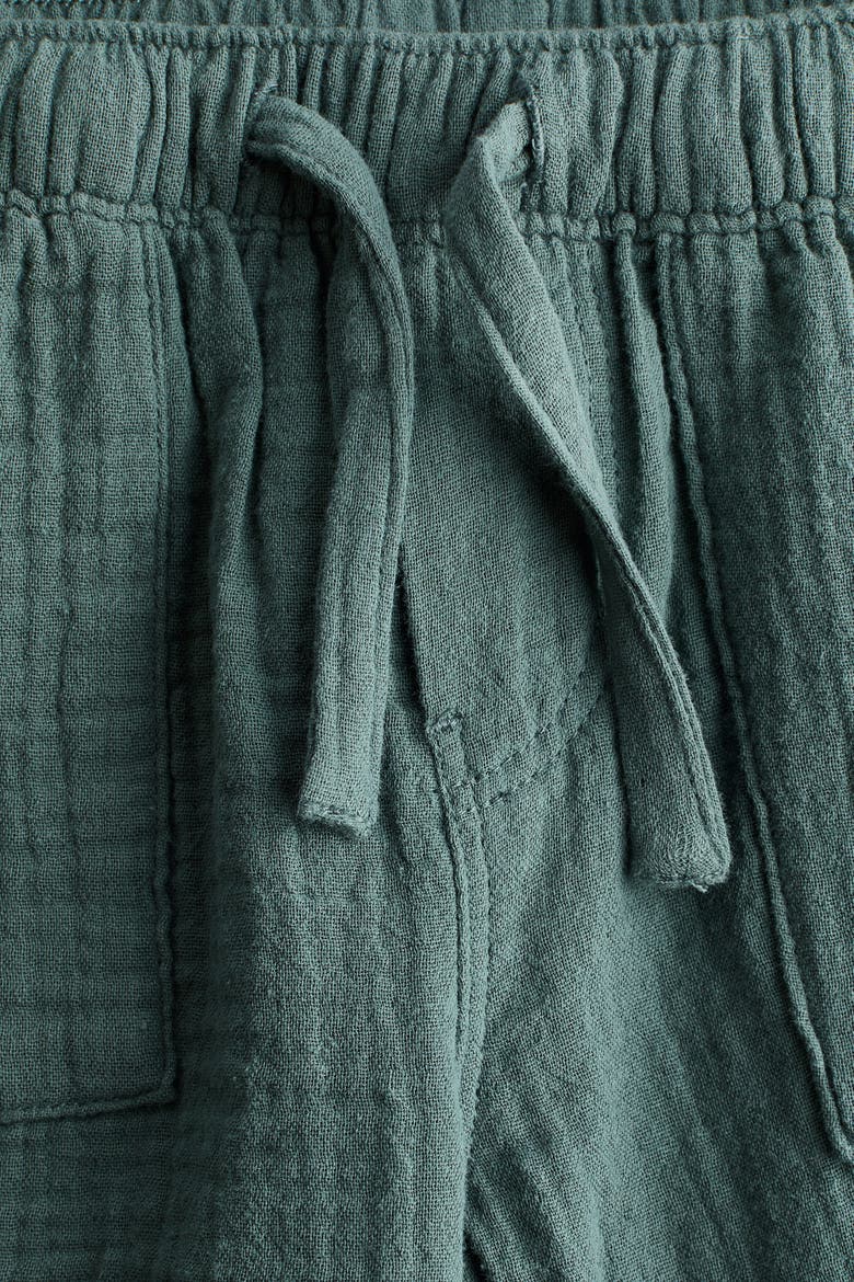 Cotton Muslin Trousers, Alternate, color, Dark green