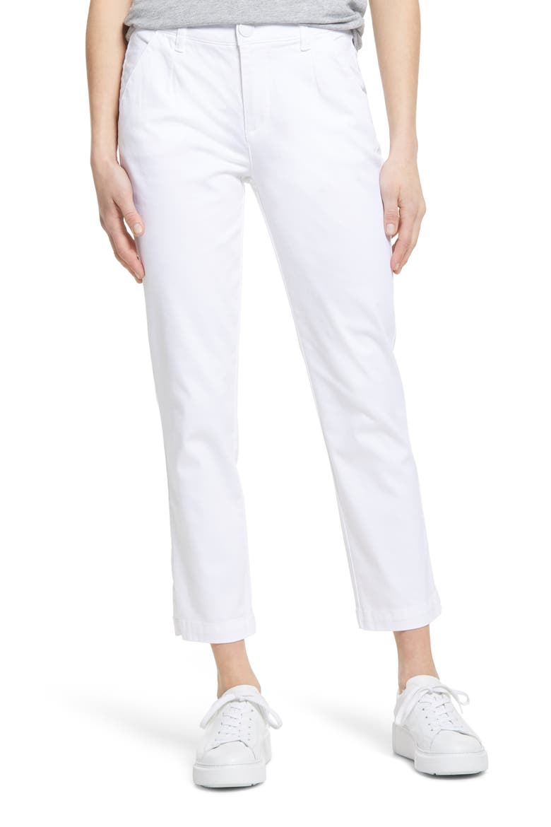 Stretch Cotton Pants (Nordstrom Exclusive), Main, color, WHITE