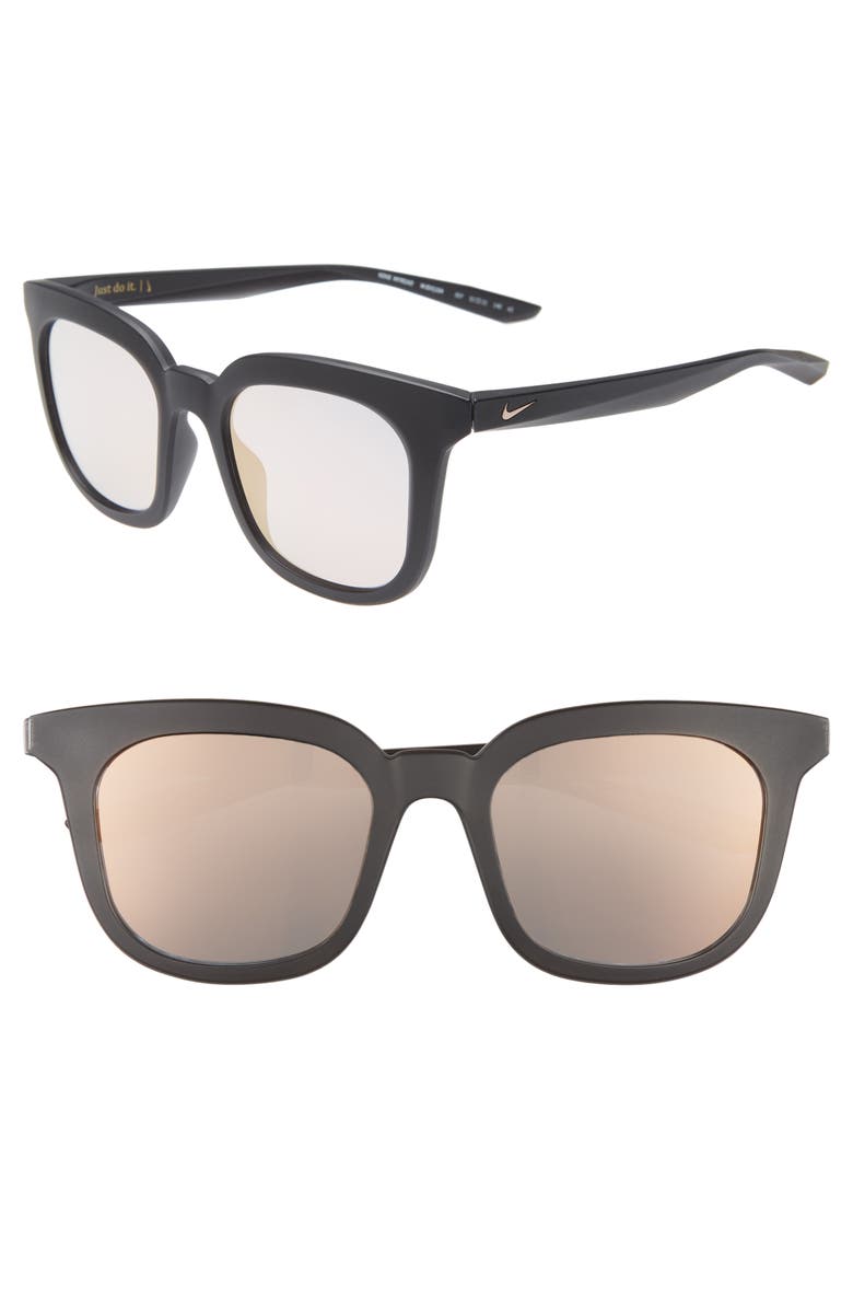 Nike Myriad 52mm Mirrored Square Sunglasses, Main, color,