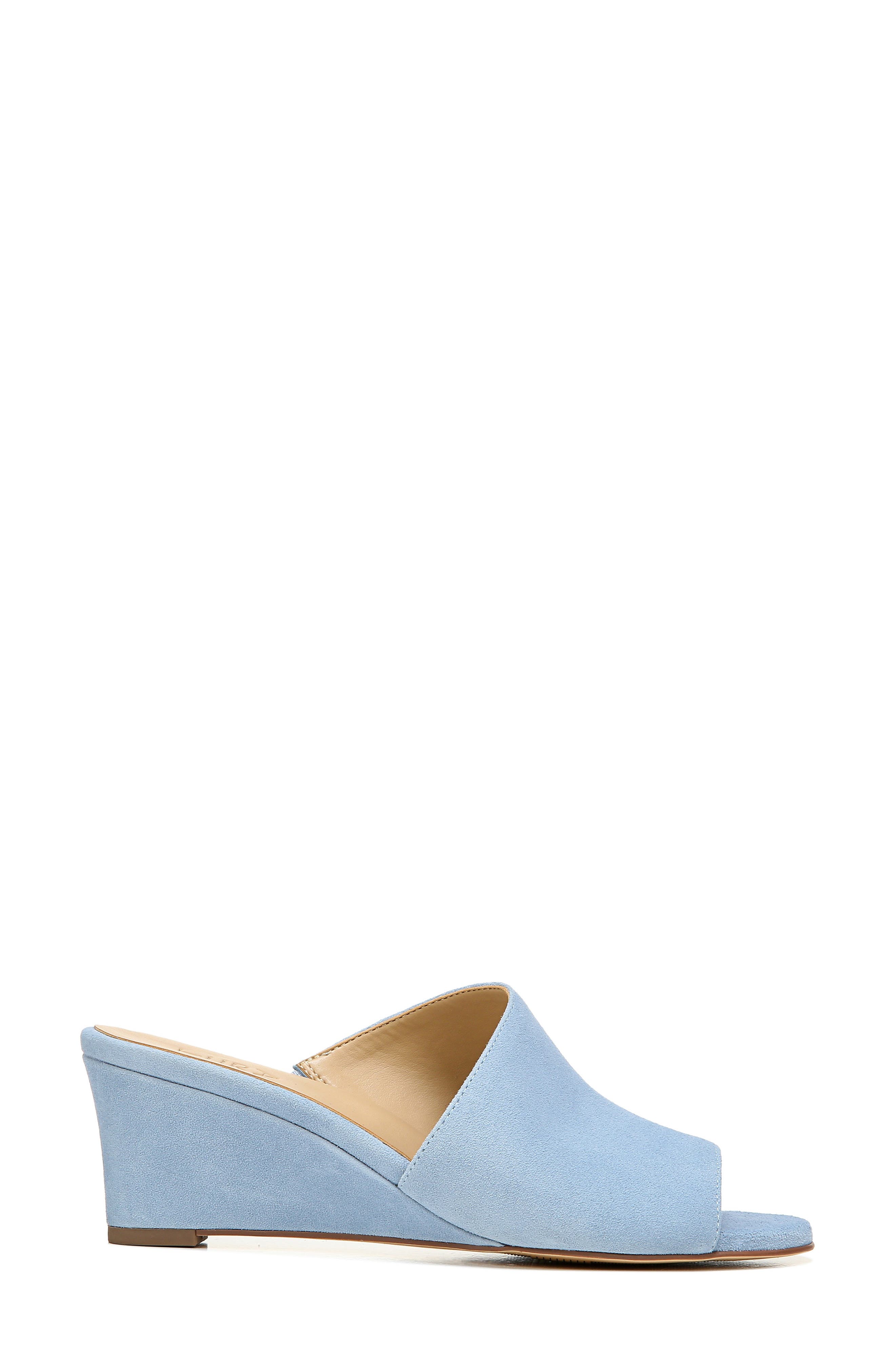 Sansa Wedge Slide Sandal, Alternate, color, LIGHT BLUE SUEDE