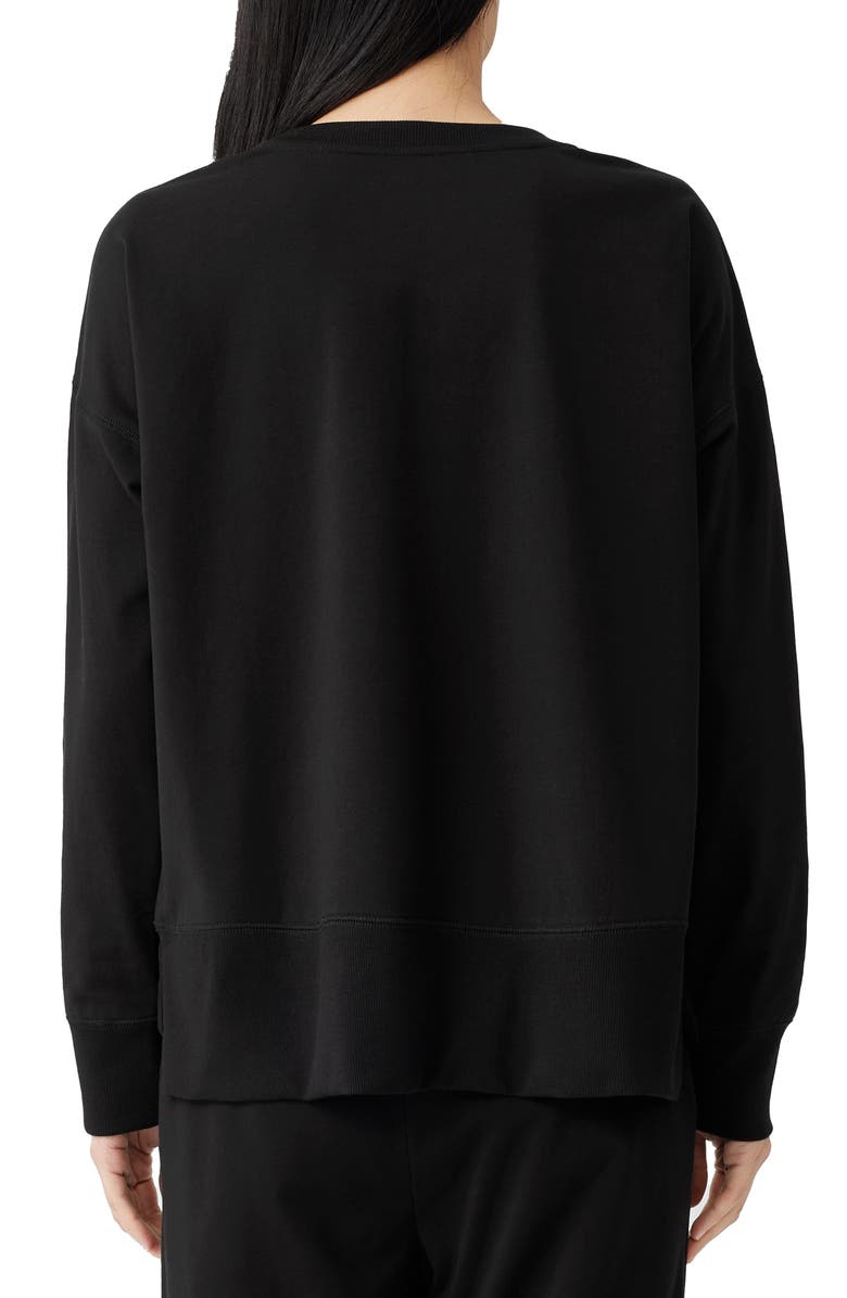Eileen Fisher Stretch Organic Cotton High-Low Sweatshirt, Alternate, color,