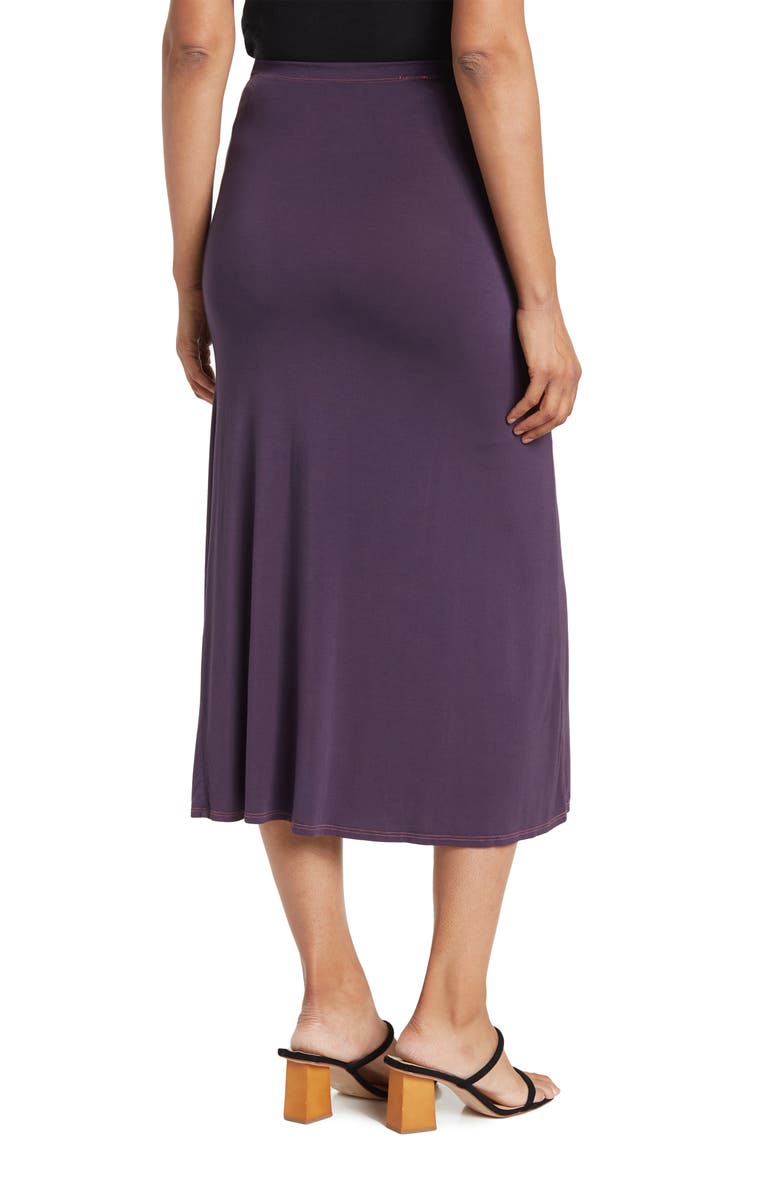 GO COUTURE Side Slit Maxi Skirt, Alternate, color, Navy