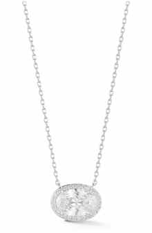 Oval Cubic Zirconia Pendant Necklace