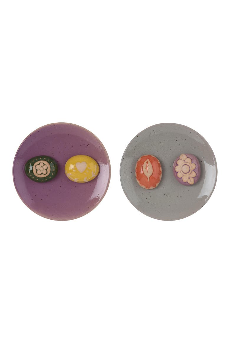 Small Butterfly Bath Flower Set of 2 Spring Home Decorations Terra Cotta Decorative Trays and Platters, Main, color, Multicolored