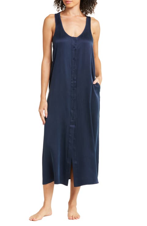 Washable Silk Racerback Tank Nightgown