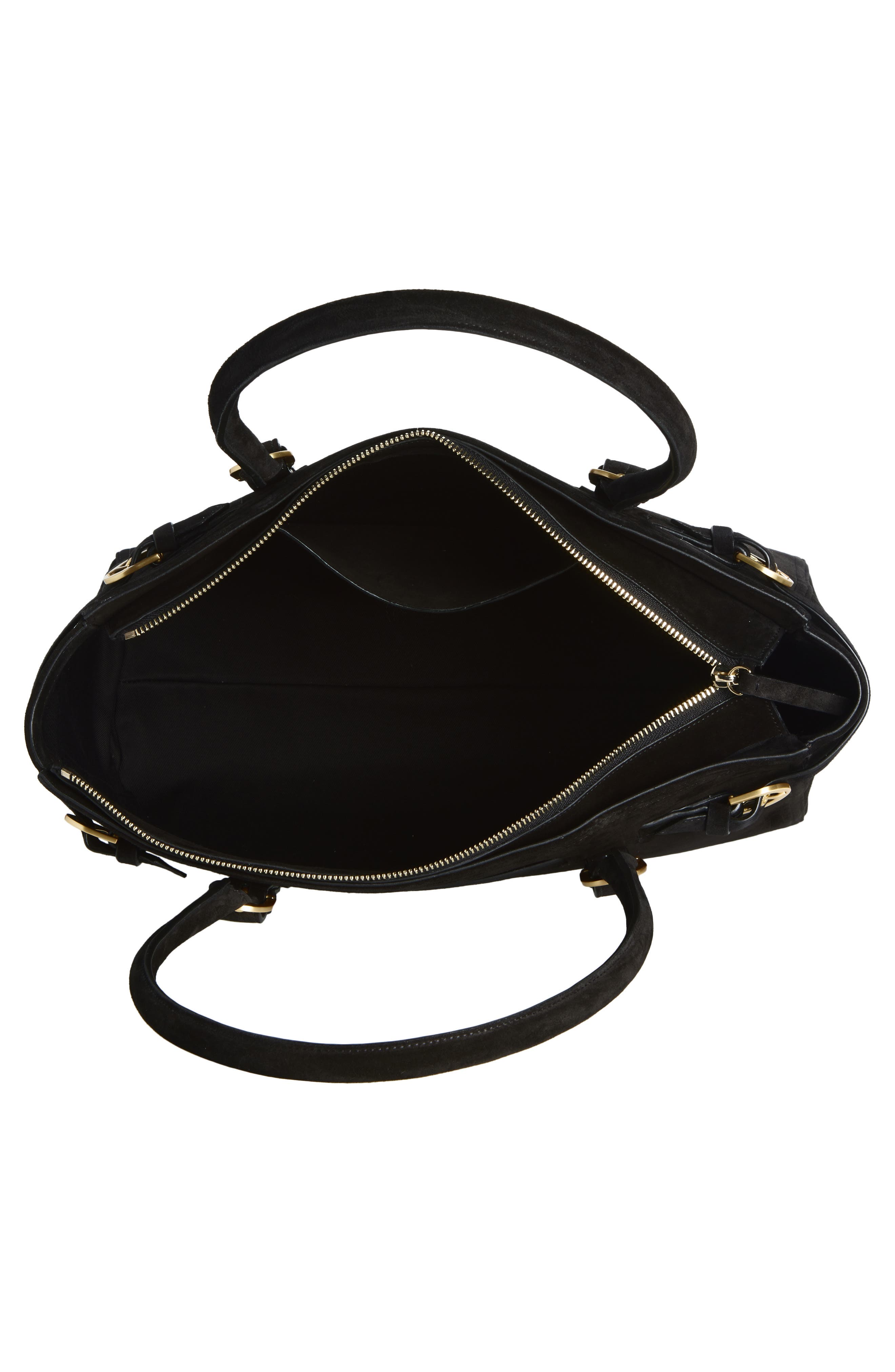 Reformation Dominique Tote, Alternate, color, Black Suede