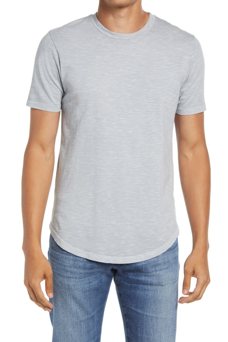 Sun Faded Slub Scallop Crew T-Shirt, Main, color, ALLOY