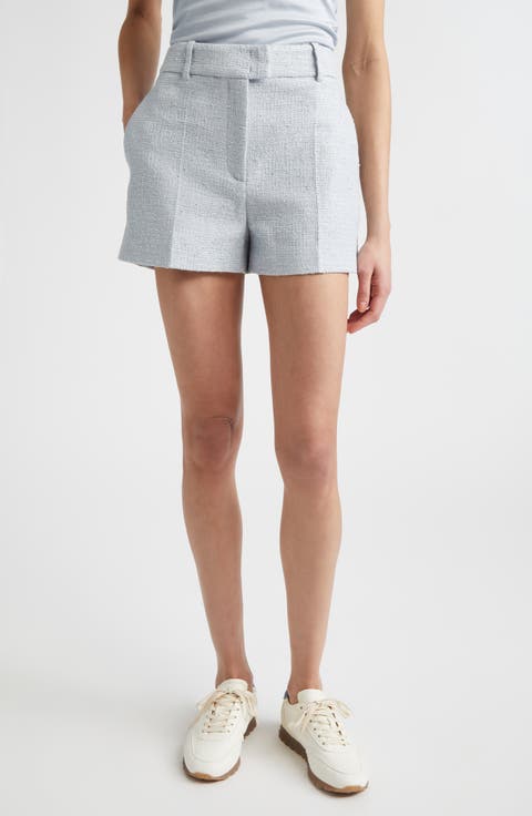 Cotton Blend Chambray Shorts