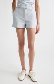Eleventy Cotton Blend Chambray Shorts