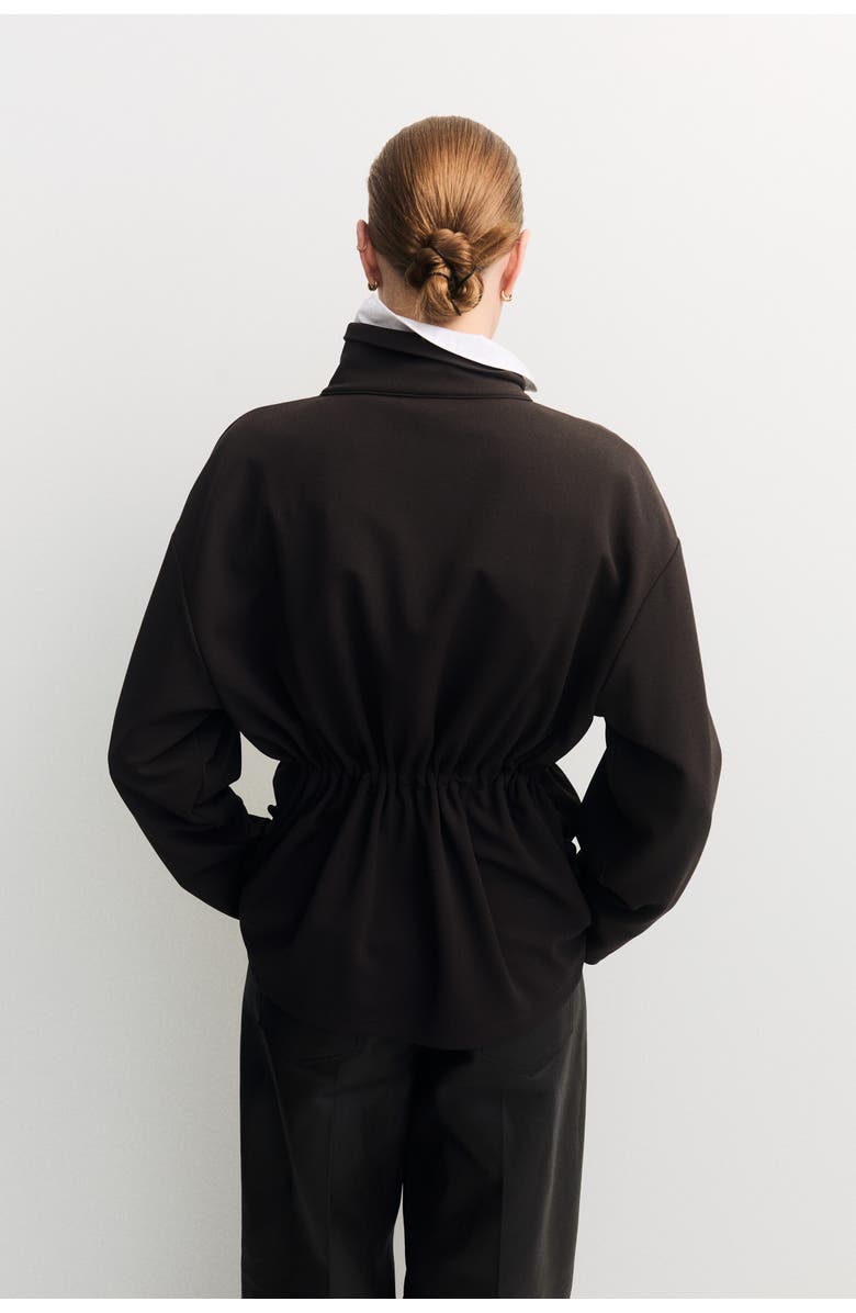 H&M Ponte Di Roma Jacket, Alternate, color, Dark Brown