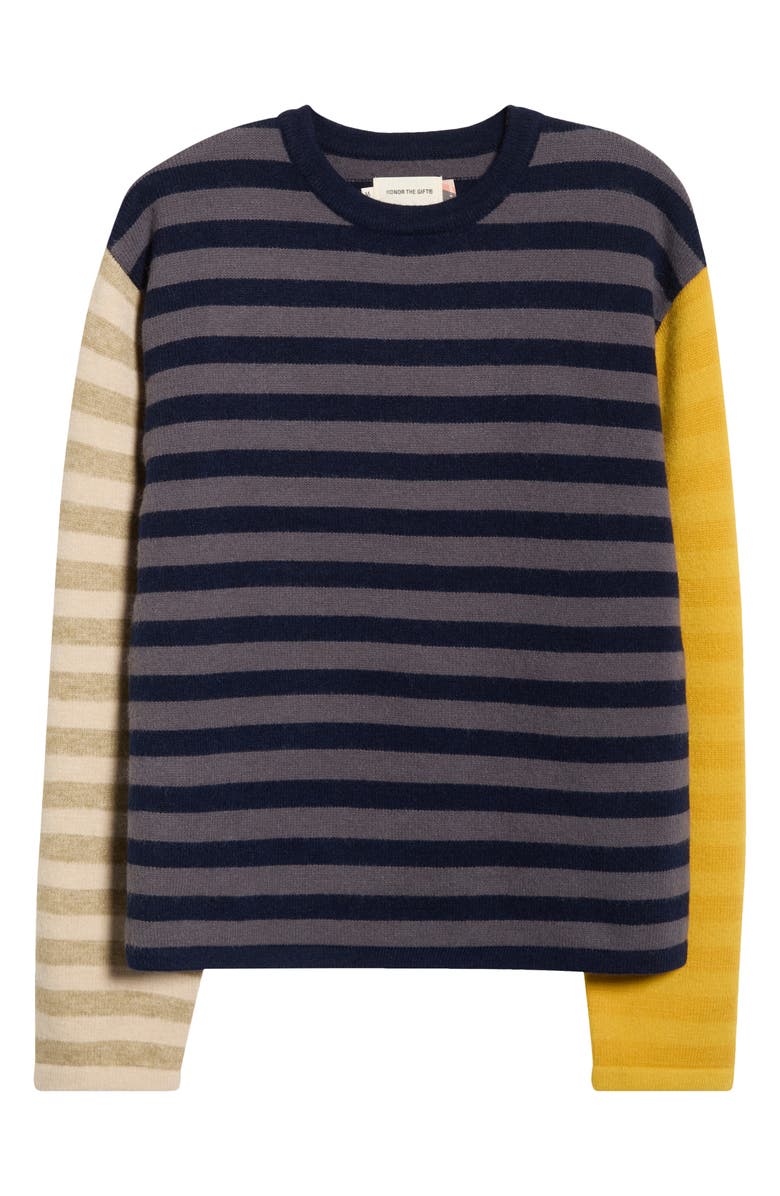 HONOR THE GIFT Mixed Stripe Sweater, Alternate, color, Navy