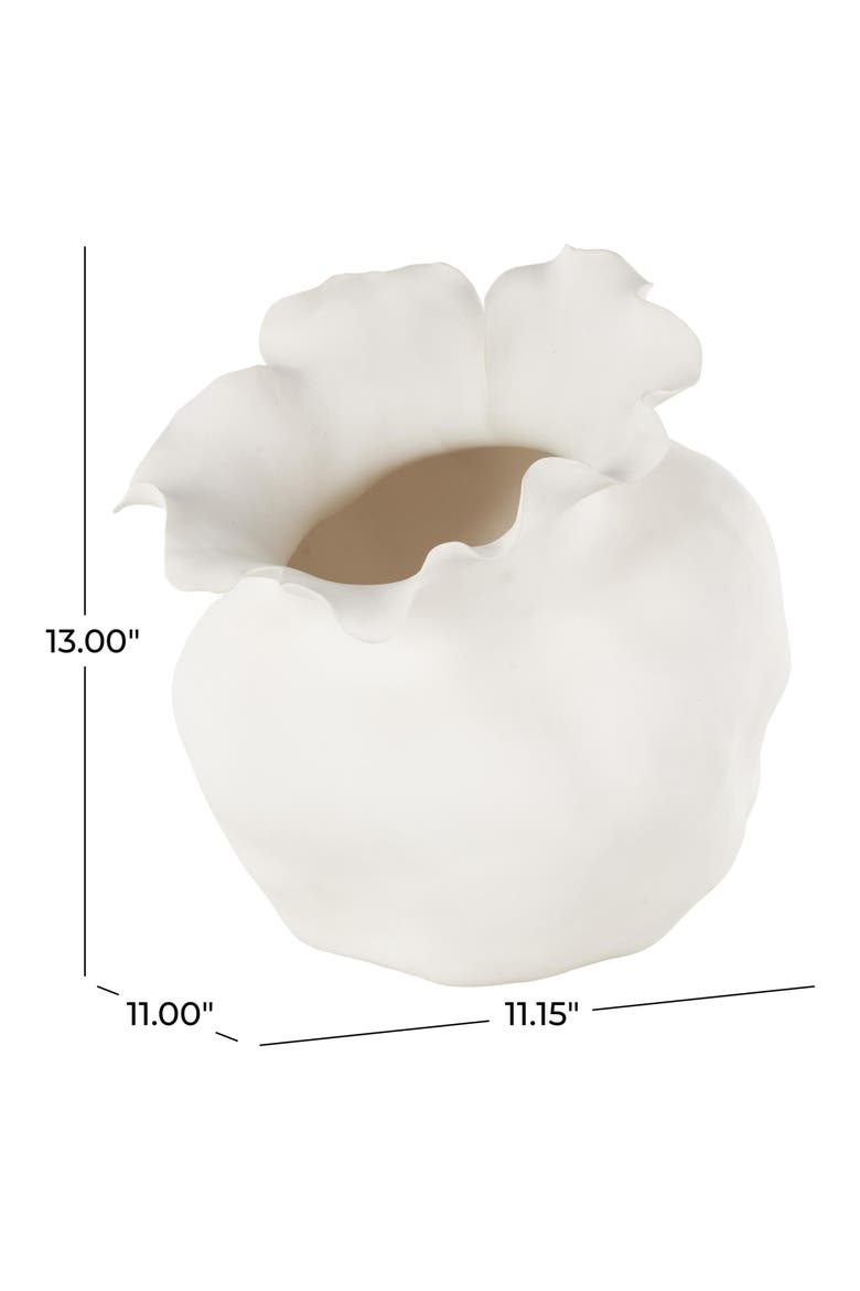 Ruffled Ceramic Vase, Alternate, color, NO COLOR