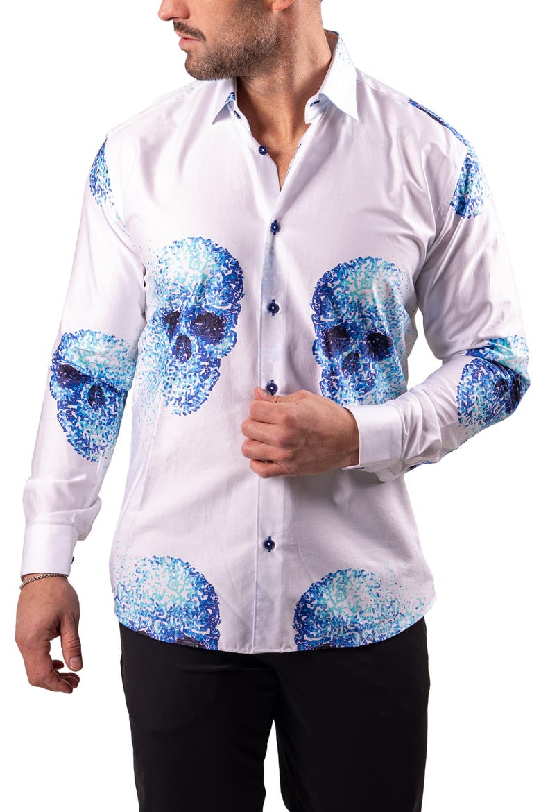 Fibonacci Resistance Contemporary Fit Button-Up Shirt, Alternate, color, WHITE