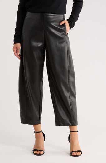 Faux Leather Barrel Pants