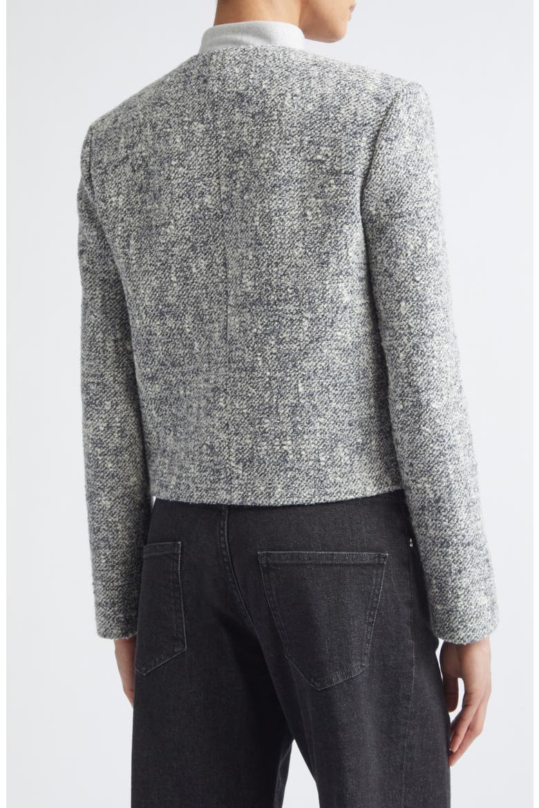 Collarless Wool Blend Jacket, Alternate, color, 75 PEARL GRAY
