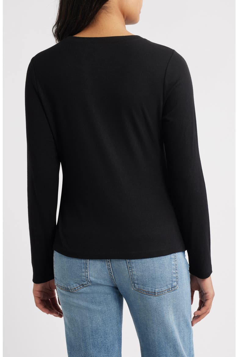 Twist Front T-Shirt, Alternate, color, BLACK