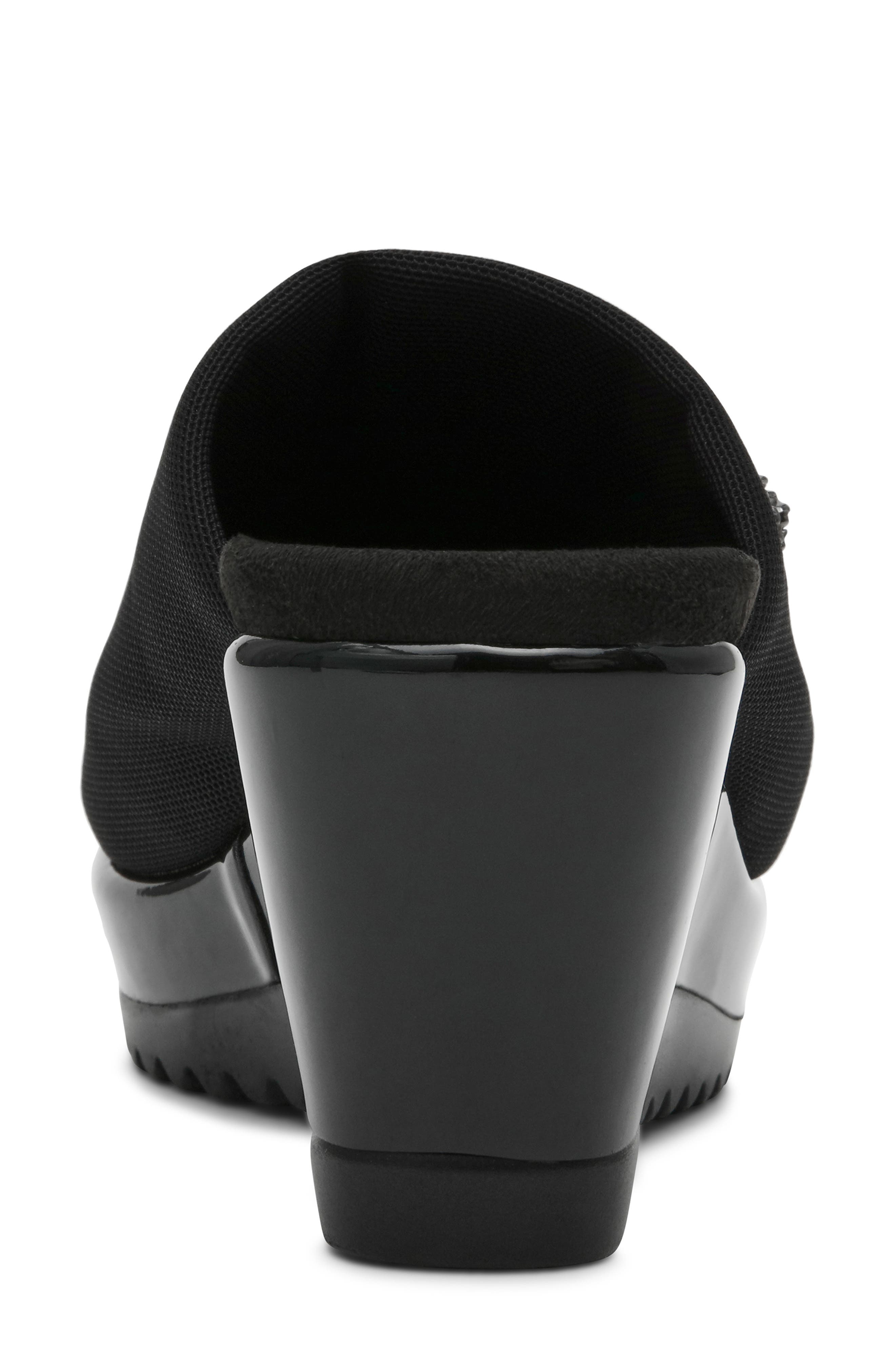 Anne Klein Rellin Wedge Sandal, Alternate, color, Black