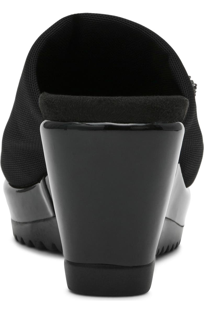 Anne Klein Rellin Wedge Sandal, Alternate, color, Black